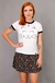 camiseta feminina ringer cat smile