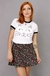 camiseta feminina ringer cat smile