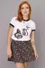 camiseta ringer feminina gato gramofone