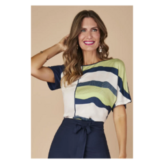 BLUSA ESTAMPADA AZUL