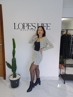 CONJUNTO CASAQUINHO COM SAIA TWEED - LOPES LIFE MODA FEMININA