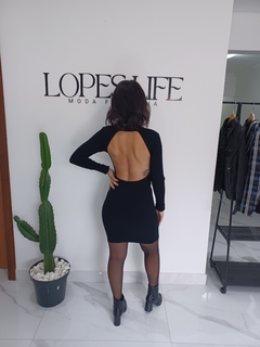 VESTIDO PRETO CANELADO PREMIUM - LOPES LIFE MODA FEMININA