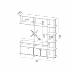 SEPARADOR CON SOPORTE TV 160cm. S02 en internet