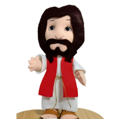 Boneco Jesus em Feltro é perfeito para ensinar valores cristãos, decorar eventos, como batizados e contar histórias.