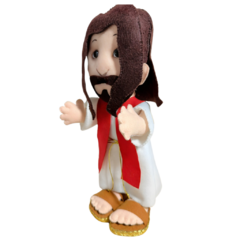 Figura de Jesus em Feltro Artesanal: Adicione Paz ao Ambiente com Arte Religiosa. Perfeito para histórias com crianças.