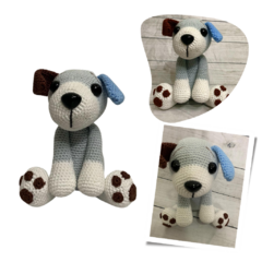 Descubra o encanto deste cachorrinho em amigurumi, uma criação adorável que promete ser o companheiro perfeito para todas as idades, com seu design carinhoso e cores suaves.