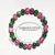 1 pulsera con piedras preciosas rojas y verdes, cuentas hechas a mano, re - comprar en línea