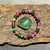 1 pulsera con piedras preciosas rojas y verdes, cuentas hechas a mano, re en internet