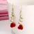 joyería de moda, pendientes de gota de rosa roja para mujer,