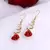 joyería de moda, pendientes de gota de rosa roja para mujer, - comprar en línea