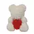 Oso de peluche de corazón de Rosa Artificial ,