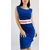 Vestido azul tubinho bicolor TAM P - comprar online