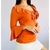 Blusa laranja com babados mob TAM P - comprar online