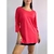 Blusa rosa feminina manga 7/8 plus size TAM G