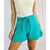 Shorts azul cintura alta feminino TAM P/M