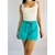 Shorts azul cintura alta feminino TAM P/M - comprar online