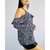 blusa azul estampada feminina com babado TAM G - comprar online