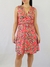 vestido rosa estampado evasê TAM 40 - comprar online