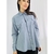 camisa azul feminina manga longa TAM G - Qnova Second Hand