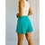 Shorts azul cintura alta feminino TAM P/M na internet