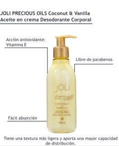 Joli Crema Corporal Precious oils coco y vainilla 200ml - comprar online