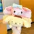 Sanrio Plushie Bow Headband, Hello Kitty Maquiagem Wash Anel de Cabelo, Cinnamoroll My Melody Hair Band, Kawaii Acessórios, Presente na internet