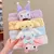 Sanrio Plushie Bow Headband, Hello Kitty Maquiagem Wash Anel de Cabelo, Cinnamoroll My Melody Hair Band, Kawaii Acessórios, Presente na internet