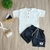 Imagem do CONJUNTO INFANTIL CAMISETA TIPO BATA SHORTS COM BAINHA DOBRADA TACTEL