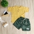 CONJUNTO INFANTIL CAMISETA TIPO BATA SHORTS COM BAINHA DOBRADA TACTEL