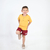 CONJUNTO INFANTIL CAMISETA TIPO BATA SHORTS COM BAINHA DOBRADA TACTEL