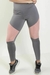 Calça Legging Cintura Alta com Rosé Assimétrica com Detalhe em Tulê Cinza | REF: FDR10