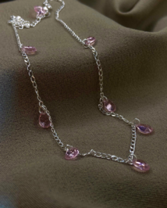 CHOKER GOTA ROSA PRATA 925