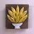 Quadro decorativo vaso com bananas amarelas madeira 45x47