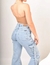 Wide leg jean cargo con tiras - tienda online