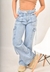 Wide leg jean cargo con tiras - ARLLY