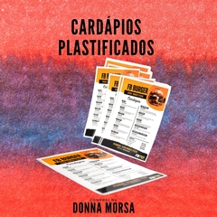 CARDÁPIOS PLASTIFICADOS