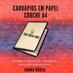 CARDÁPIOS EM PAPEL COUCHE A4