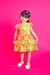 Vestido infantil flozinha amarelo