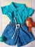 Conjunto Bebê Beto Short Jeans Menino