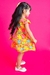 Vestido infantil flozinha amarelo - comprar online