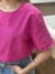 Blusa Rosa Manga Bordada e com Recortes - It Closet - Roupas Femininas Elegantes e de Qualidade