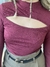 Blusa Manga Longa Vermelho Cereja em Malha com Recorte Frontal na internet