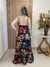 Vestido Longo Estampado com Fundo Preto - loja online