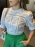 Blusa Cropped em Laise Branca com Detalhes em Renda Guipir - It Closet - Roupas Femininas Elegantes e de Qualidade