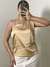 Blusa Cetim dourada - It Closet - Roupas Femininas Elegantes e de Qualidade