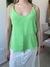 Blusa Verde em Crepe com Alças de Correntes Douradas - It Closet - Roupas Femininas Elegantes e de Qualidade