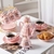 Vajilla Te Cafe Porcelana Elegante Para 6 Britanico Tornasol Rosa - comprar en línea