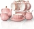 Vajilla Te Cafe Porcelana Elegante 6personas Britanico Lujo Rosa