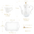 Juego Vajilla Te Cafe Porcelana 6 Personas Elegante Bandeja Blanco y Dorado - Lux Home México 