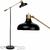 Lampara Pie Led Industrial Metal Moderna Ajustable Piso Negro